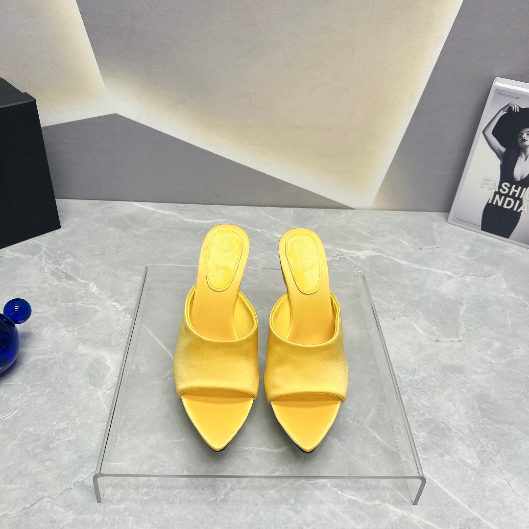SL GOLDIE MULES LEMON SATIN - 35