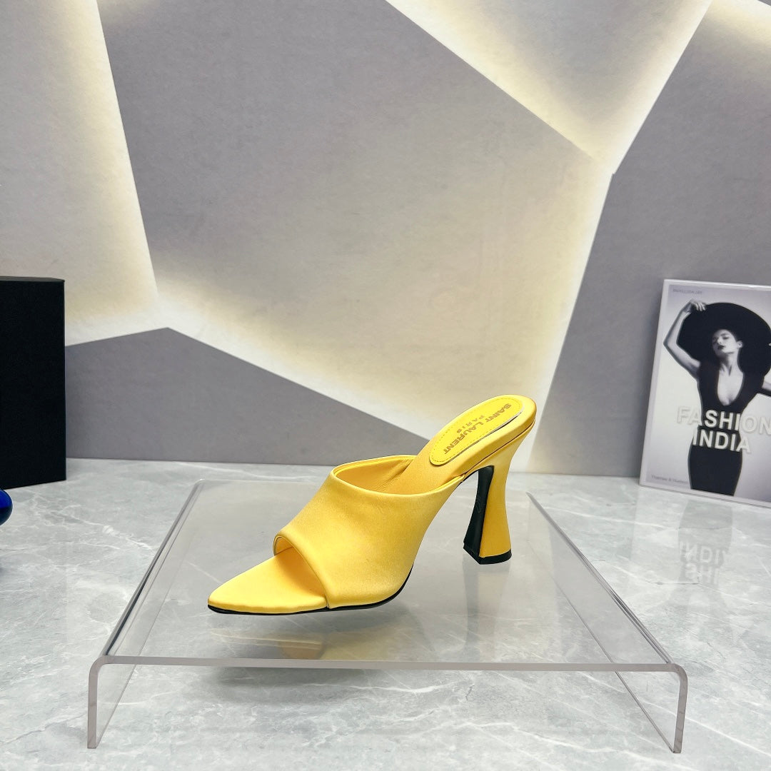 SL GOLDIE MULES LEMON SATIN - 35