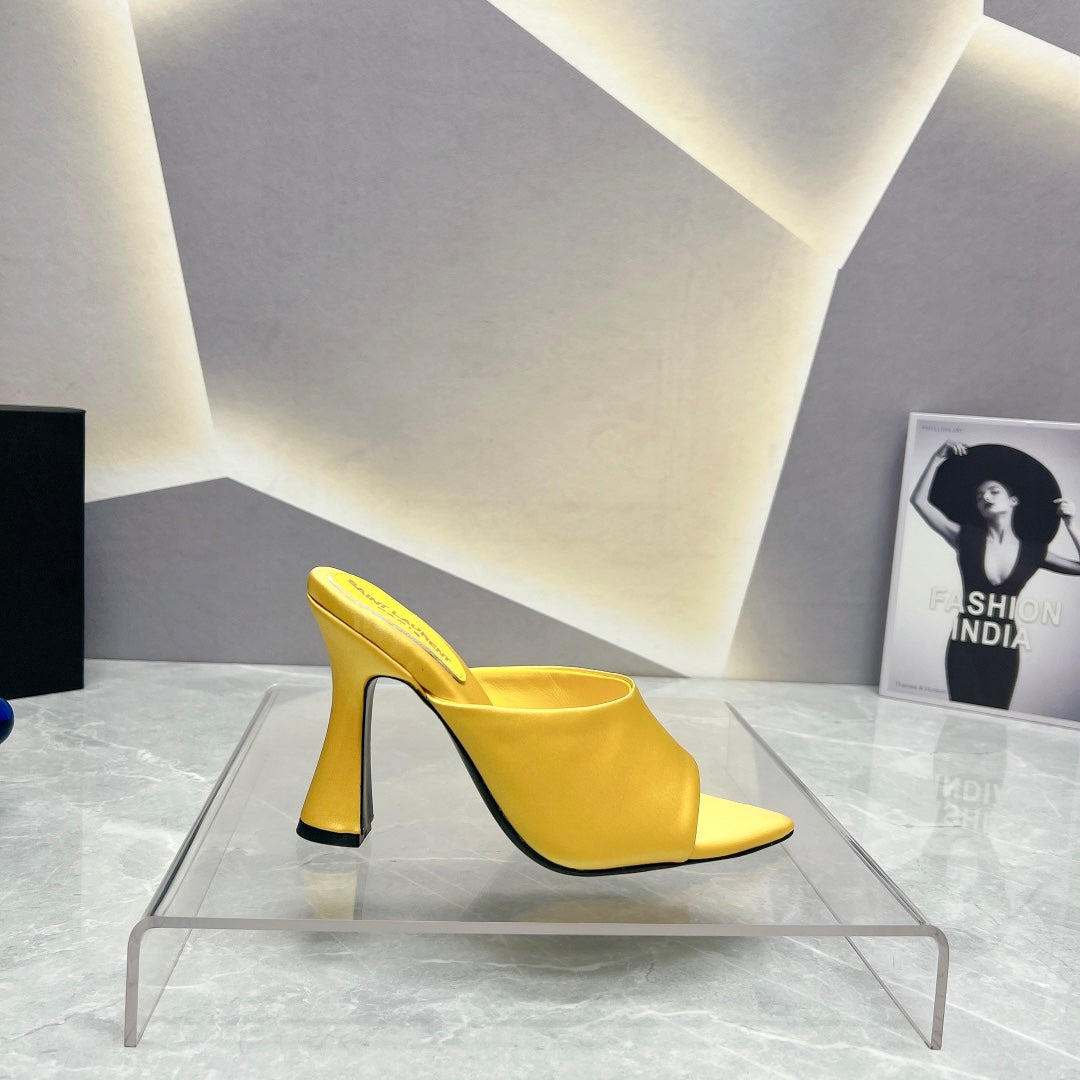 SL GOLDIE MULES LEMON SATIN - 35