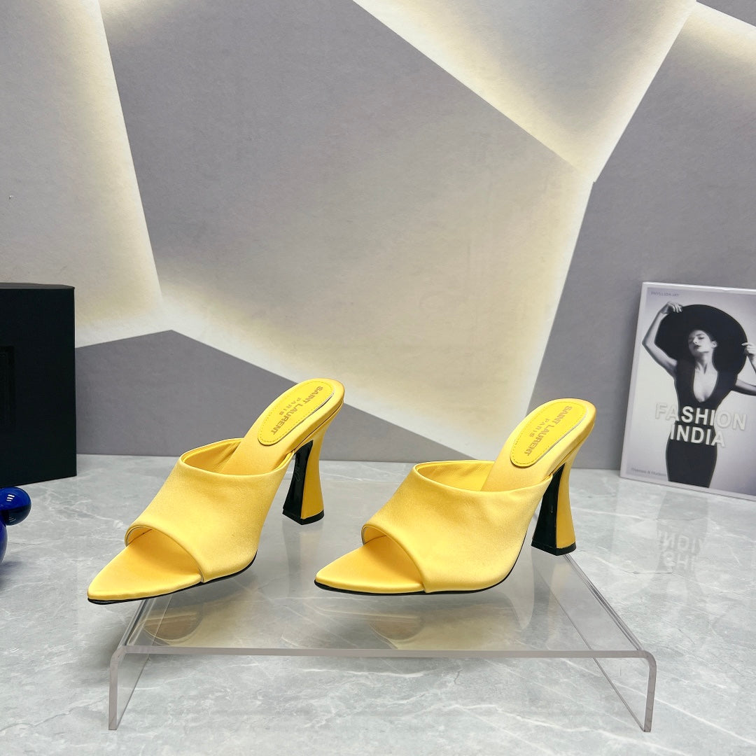 SL GOLDIE MULES LEMON SATIN - 35