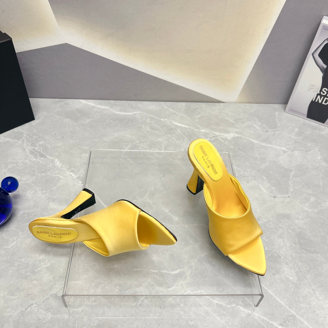 SL GOLDIE MULES LEMON SATIN - 35