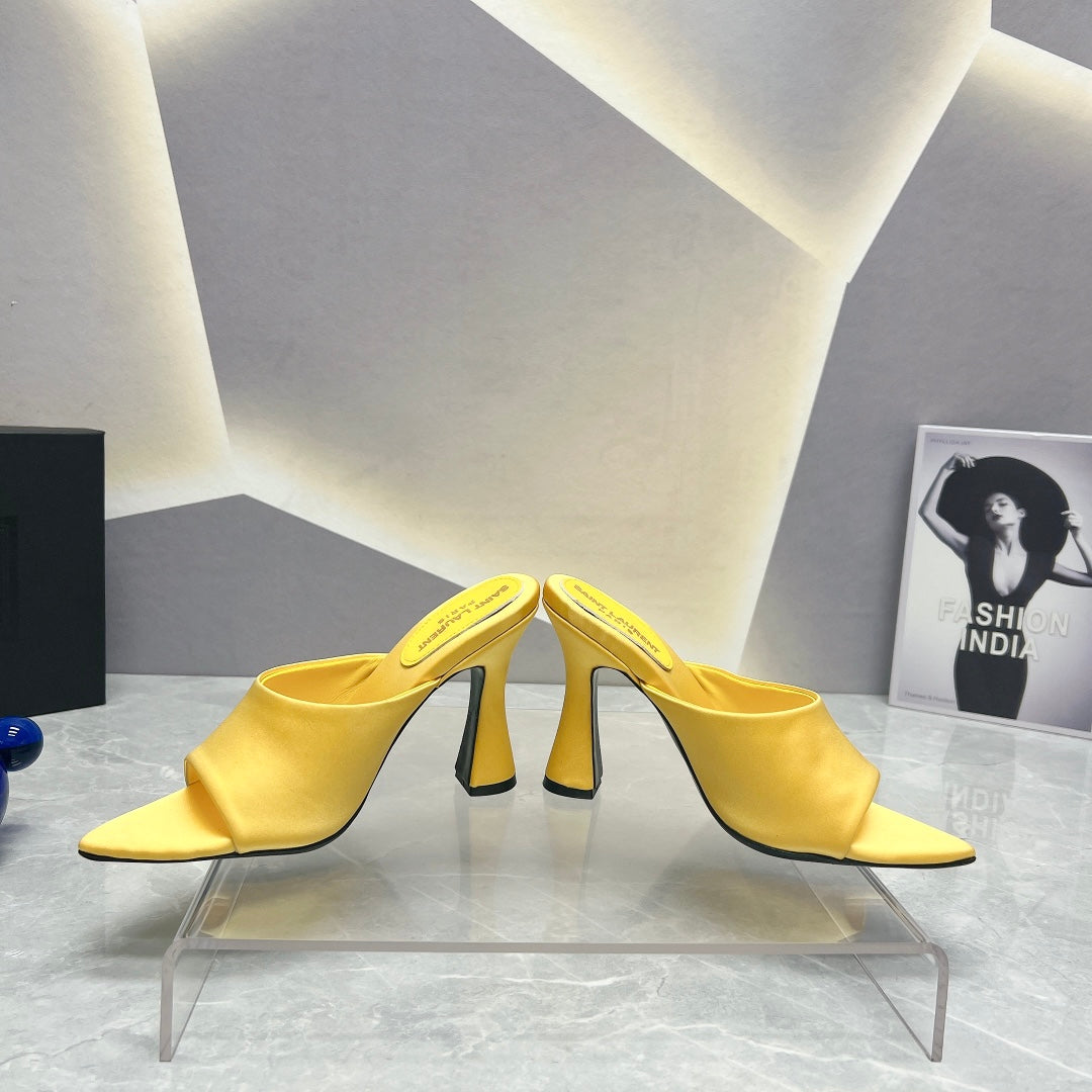 SL GOLDIE MULES LEMON SATIN - 35