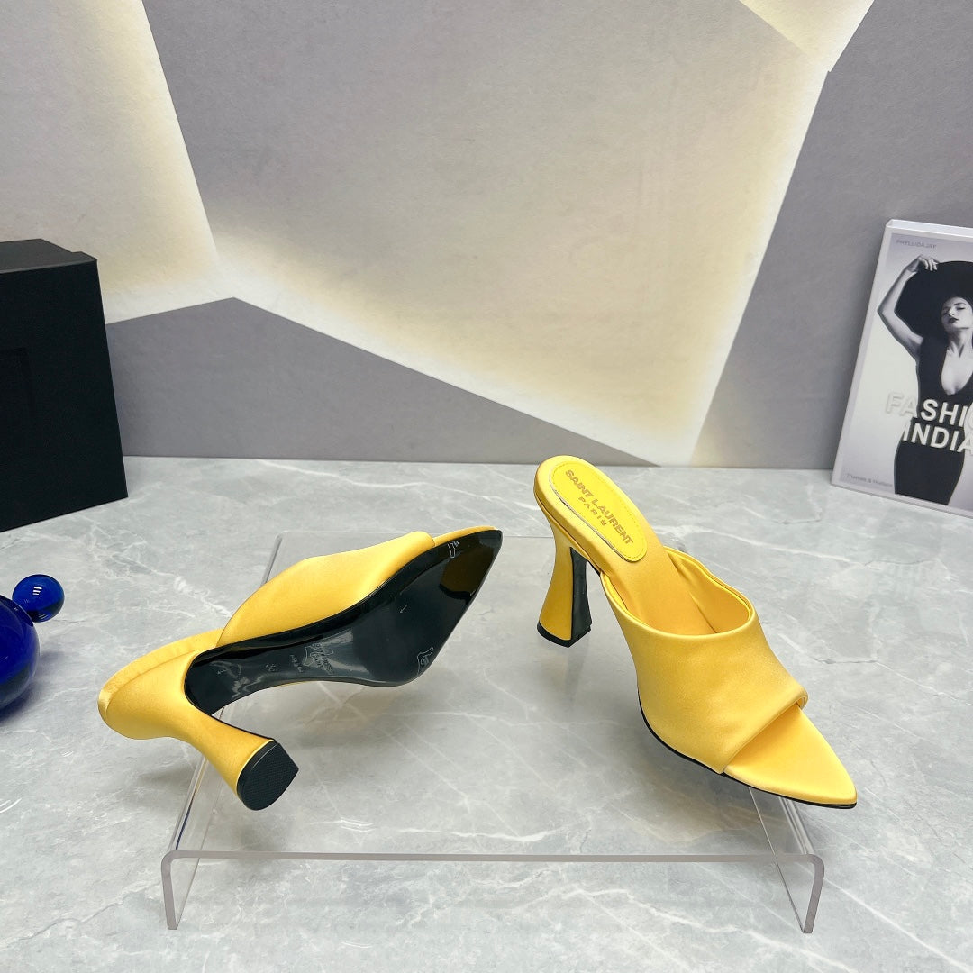 SL GOLDIE MULES LEMON SATIN - 35