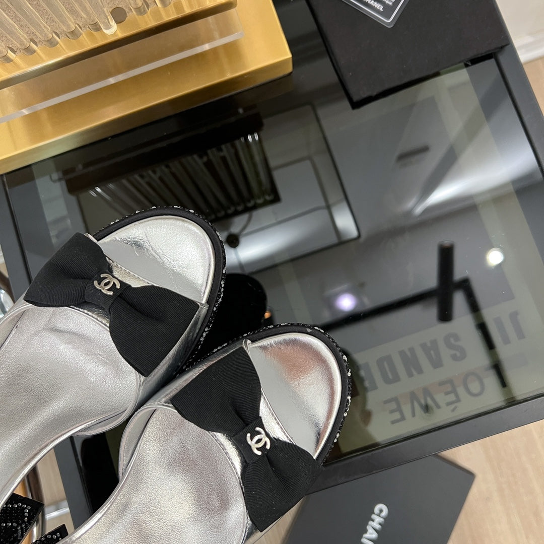 high slingbacks light gray lambskin - 35