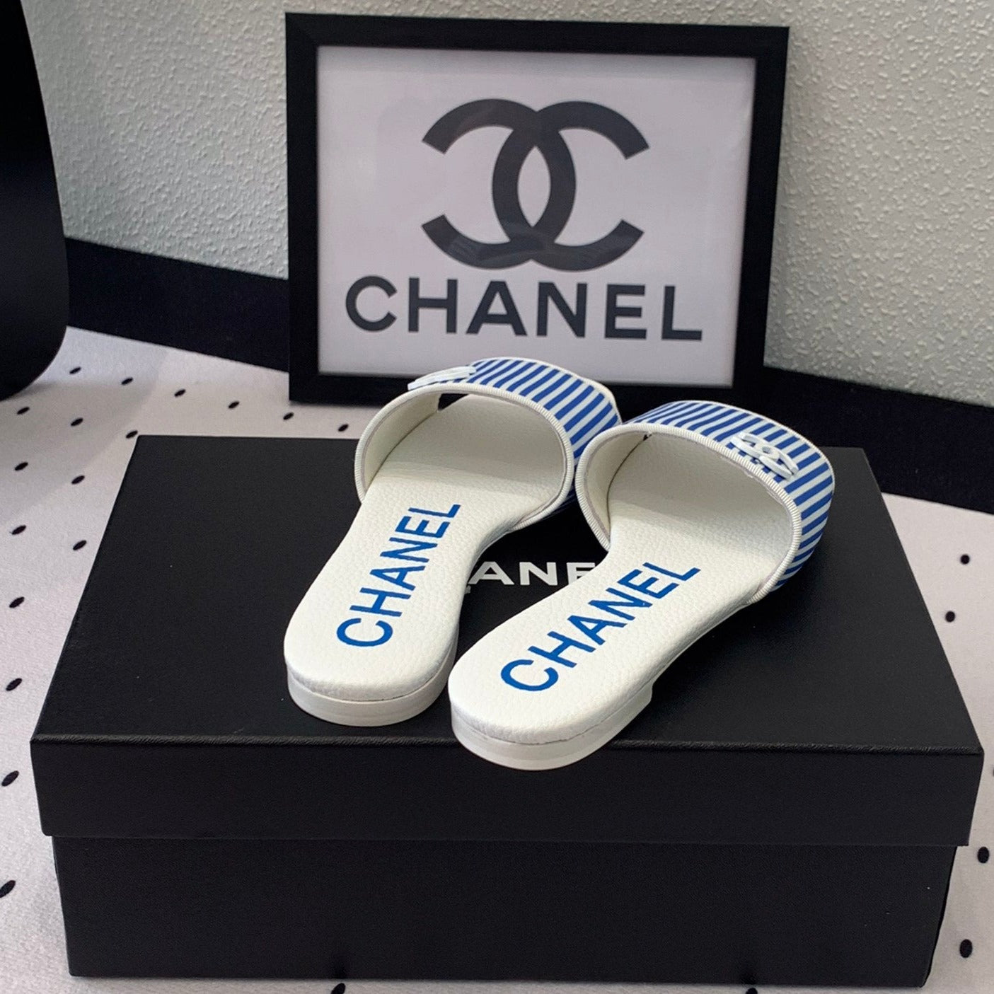 MULES blue LAMBSKIN - 35