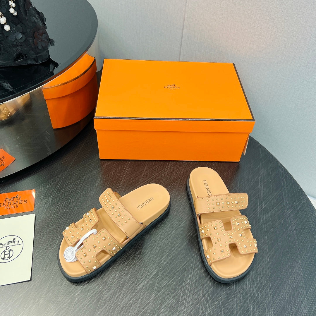CHYPRE SANDAL LIGHT ORANGE CALFSKIN SPECIAL - 35