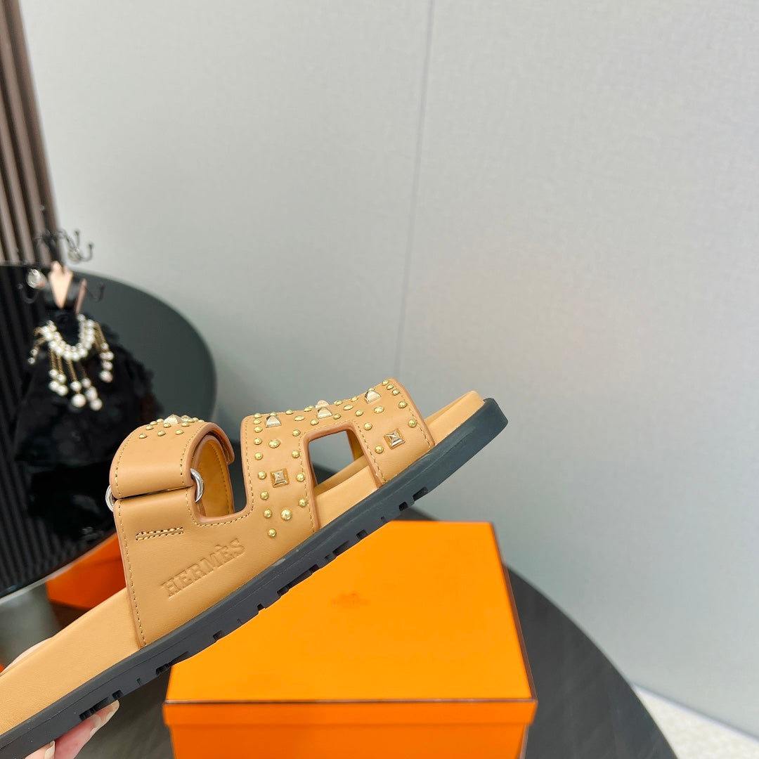 CHYPRE SANDAL LIGHT ORANGE CALFSKIN SPECIAL - 35