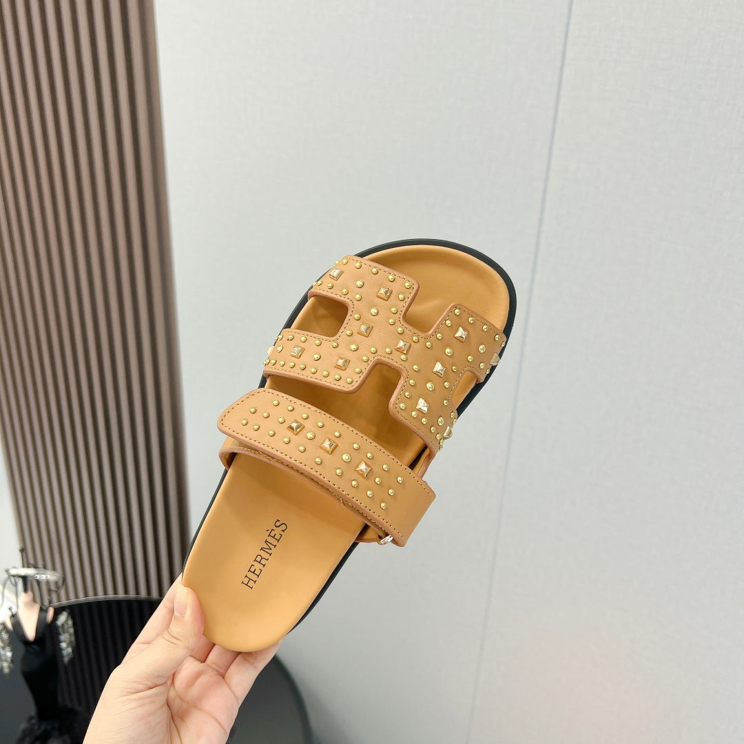 CHYPRE SANDAL LIGHT ORANGE CALFSKIN SPECIAL - 35