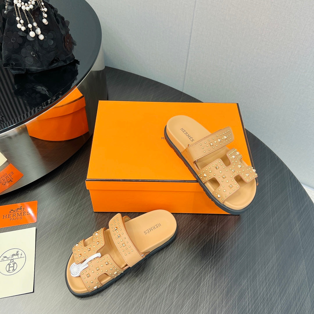 CHYPRE SANDAL LIGHT ORANGE CALFSKIN SPECIAL - 35