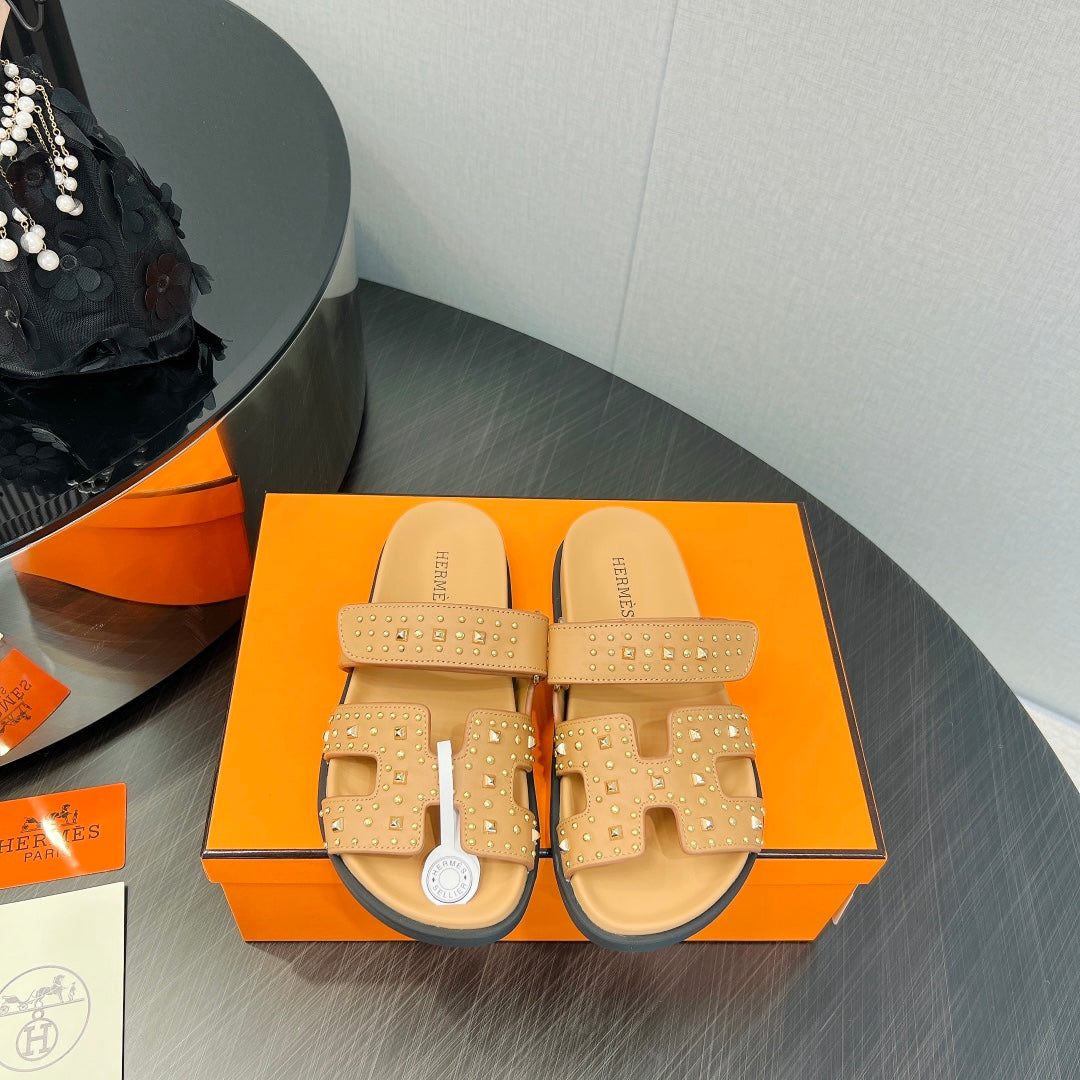 CHYPRE SANDAL LIGHT ORANGE CALFSKIN SPECIAL - 35
