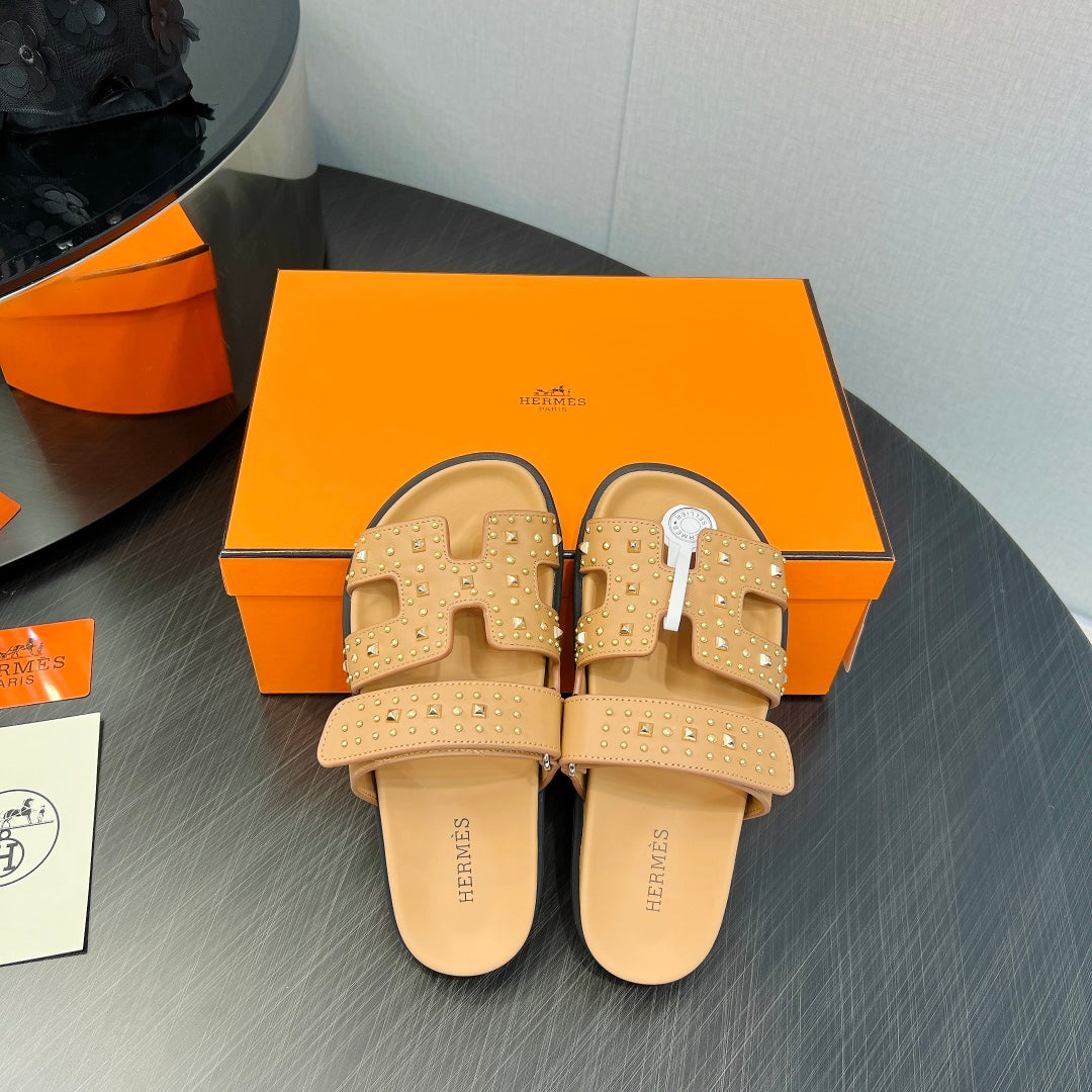 CHYPRE SANDAL LIGHT ORANGE CALFSKIN SPECIAL - 35