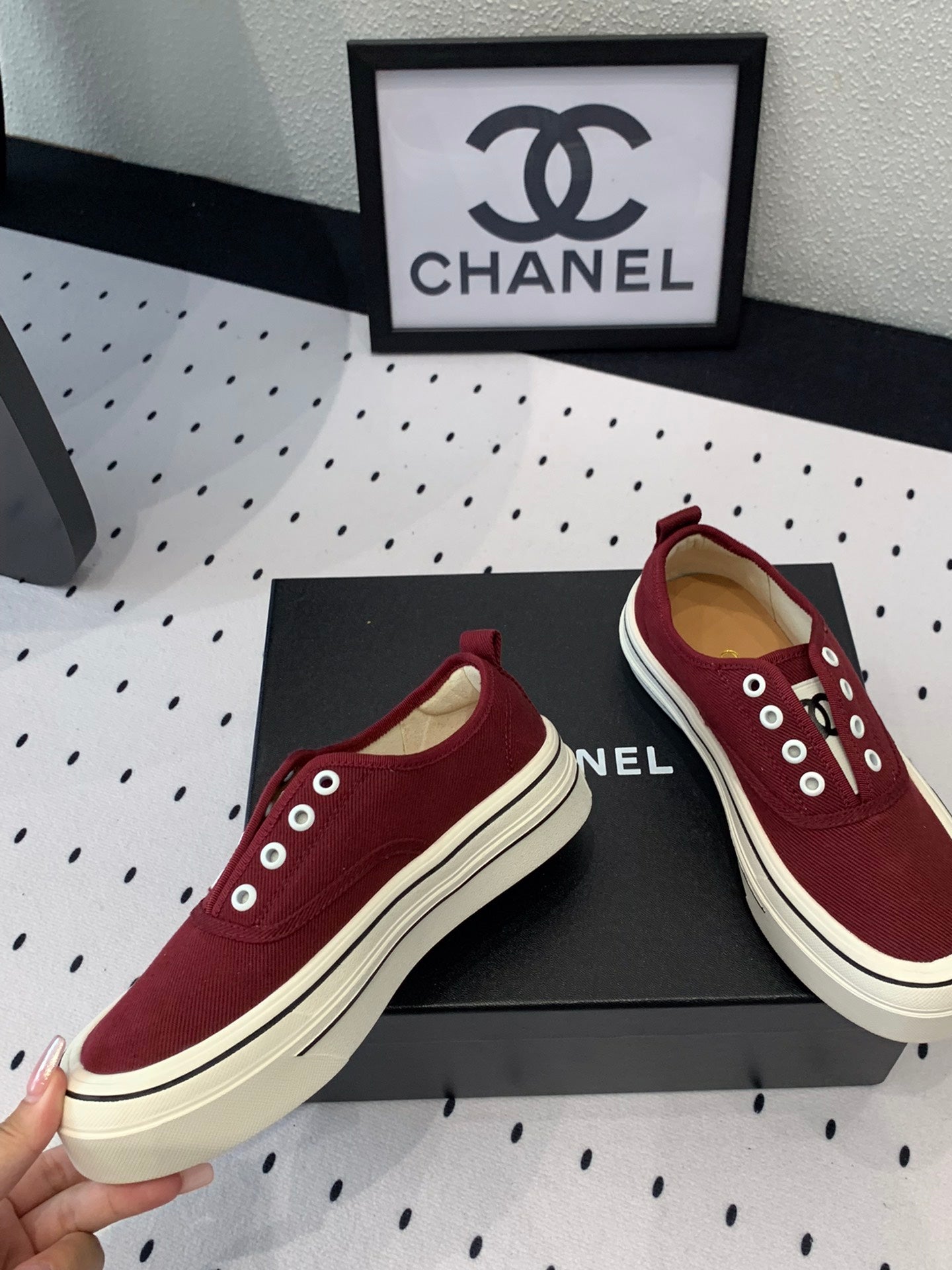LACELESS SNEAKERS PLATFORM IN ROSEWOOD CANVAS - 35