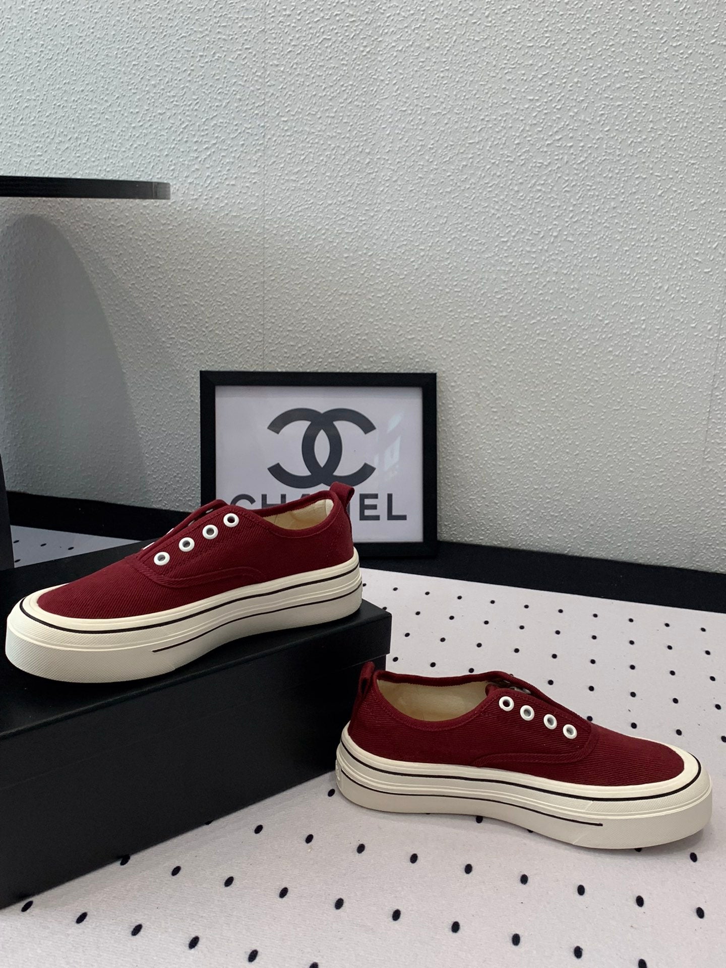 LACELESS SNEAKERS PLATFORM IN ROSEWOOD CANVAS - 35