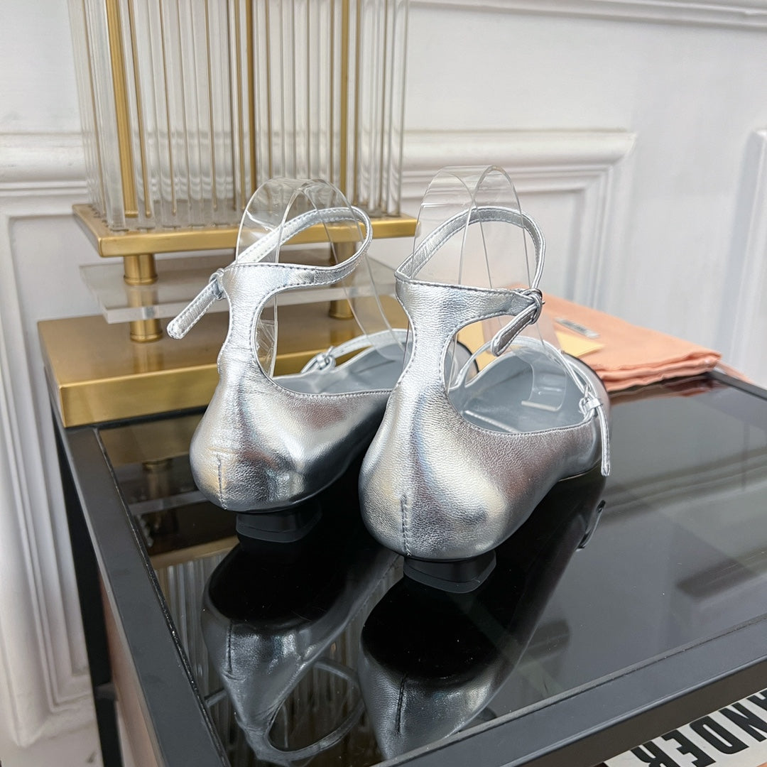 Sandal Ballets Silver Sheepskin - 35