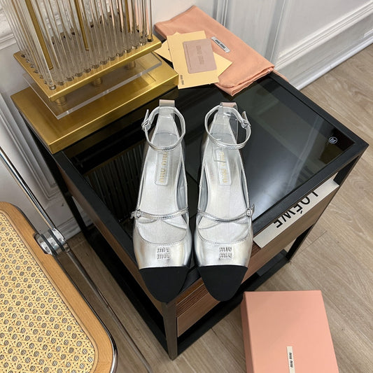 Sandal Ballets Silver Sheepskin - 35