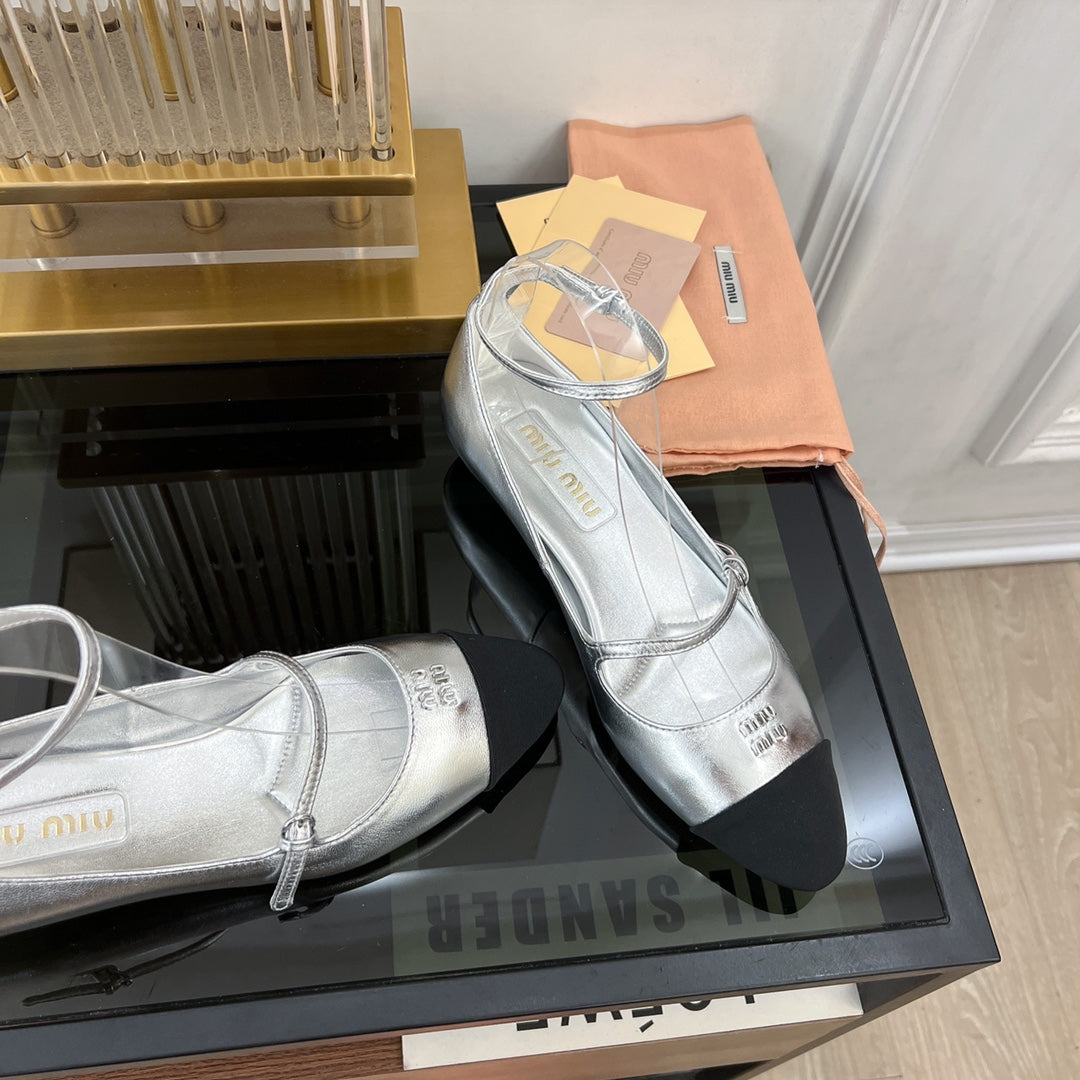 Sandal Ballets Silver Sheepskin - 35