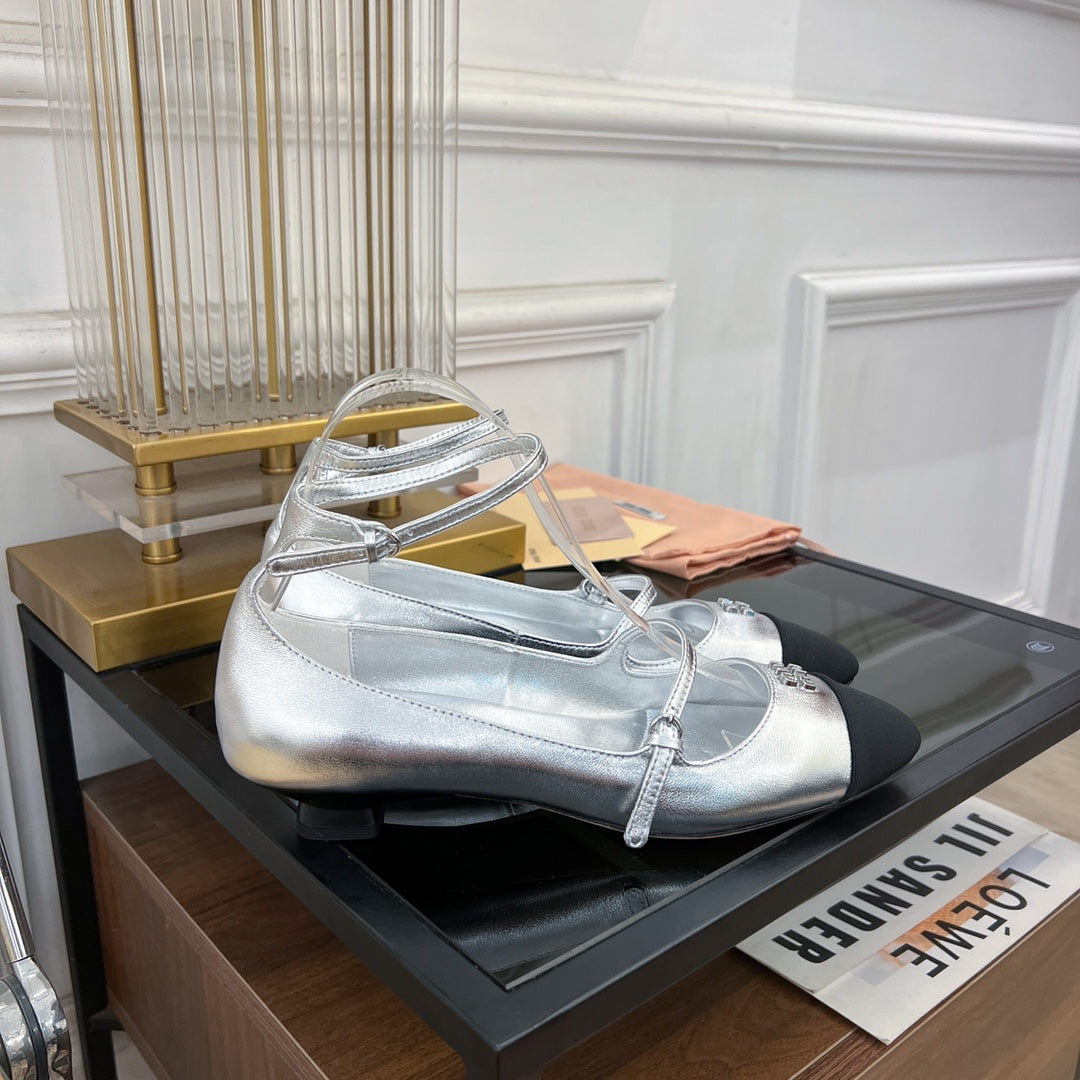 Sandal Ballets Silver Sheepskin - 35
