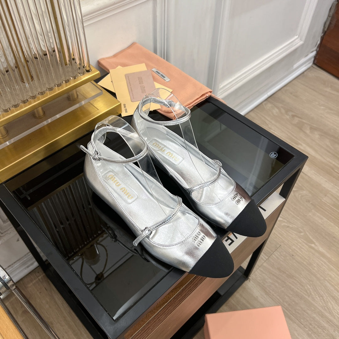 Sandal Ballets Silver Sheepskin - 35