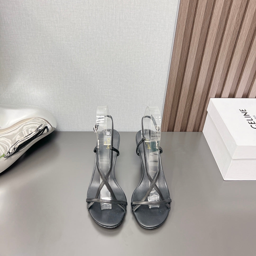 Summer High Heel Sandals Black - 35