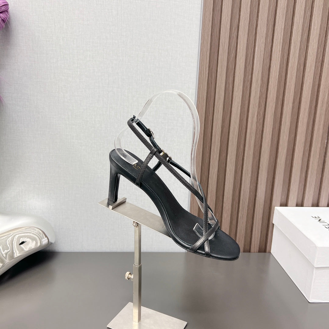 Summer High Heel Sandals Black - 35