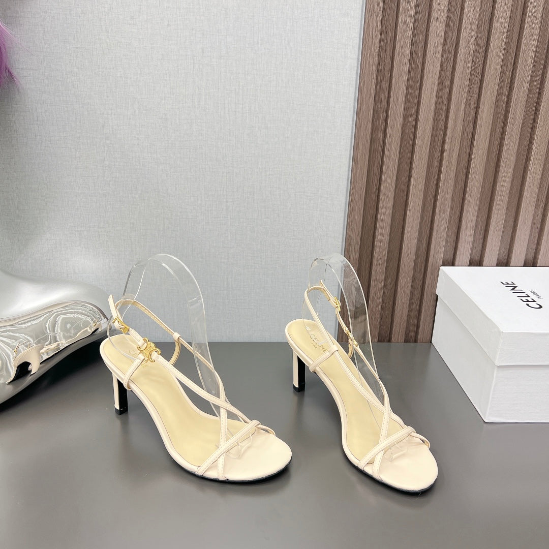 Summer High Heel Sandals Yellow Cream - 35