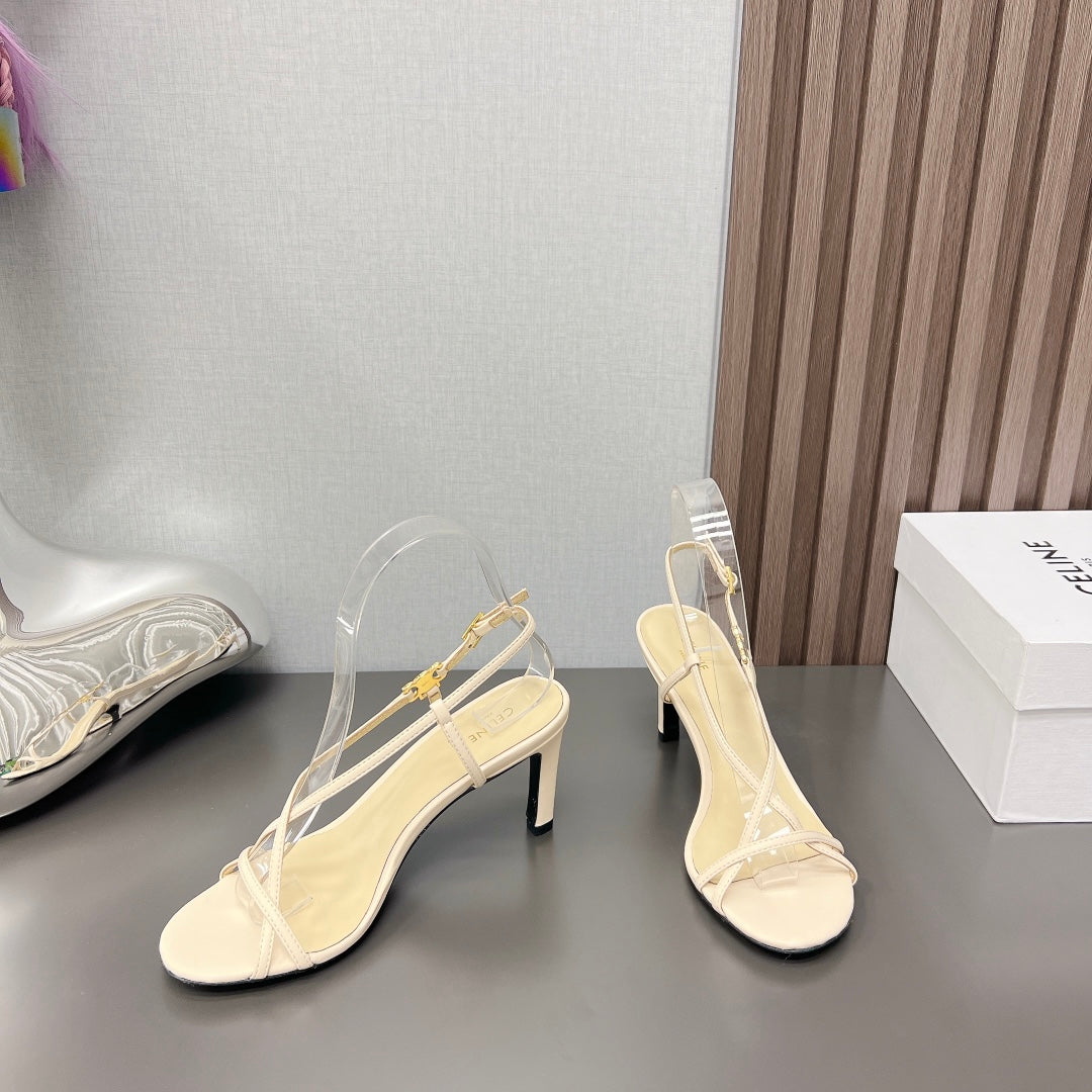 Summer High Heel Sandals Yellow Cream - 35
