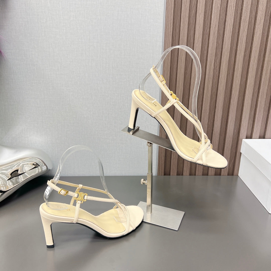 Summer High Heel Sandals Yellow Cream - 35