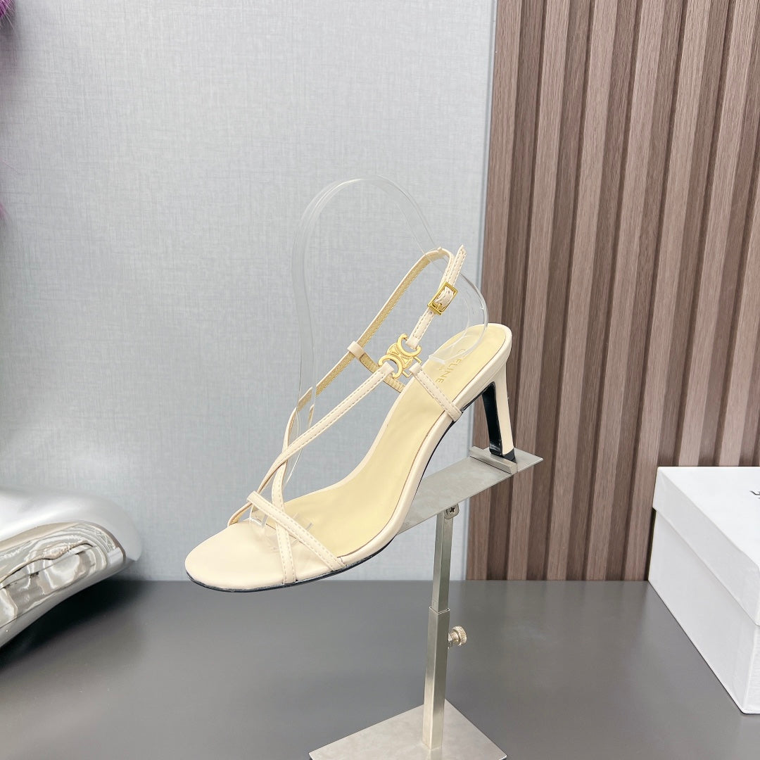Summer High Heel Sandals Yellow Cream - 35