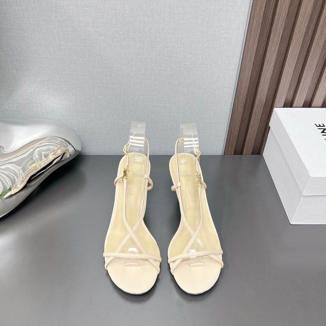 Summer High Heel Sandals Yellow Cream - 35