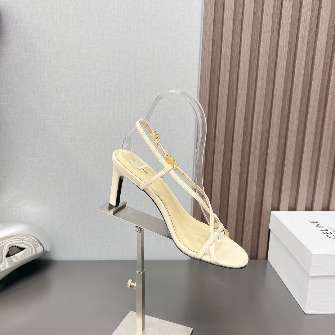 Summer High Heel Sandals Yellow Cream - 35