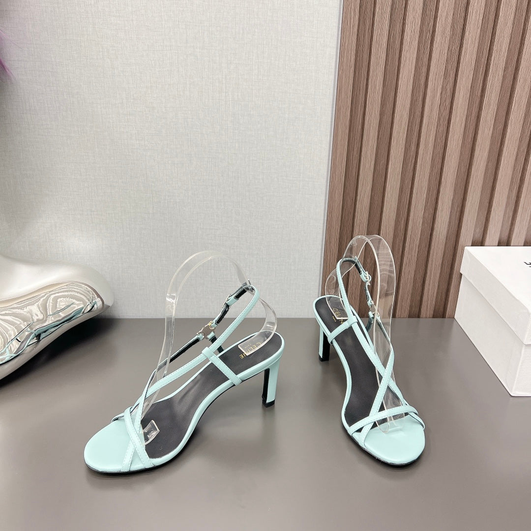 Summer High Heel Sandals Blue Arctic - 35