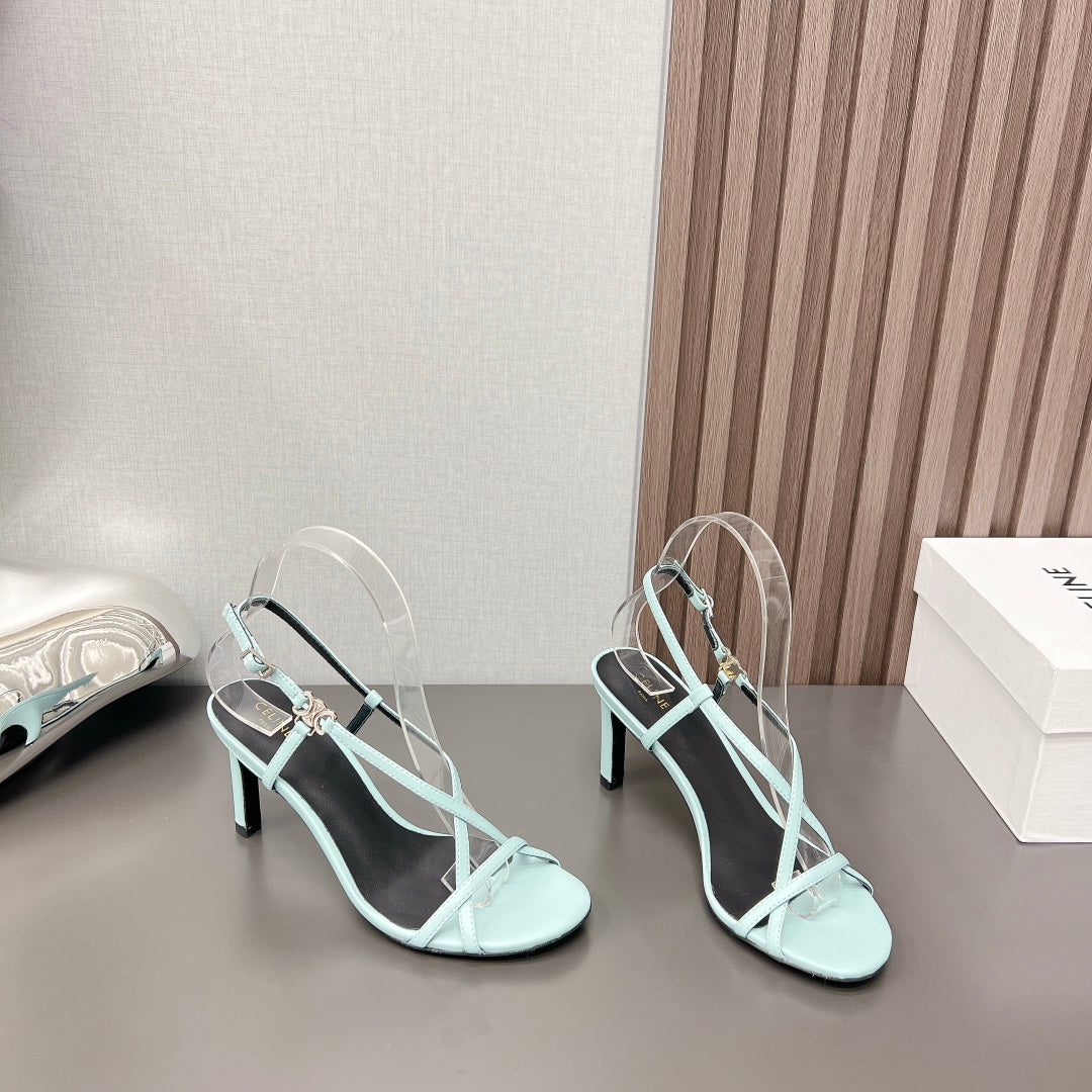 Summer High Heel Sandals Blue Arctic - 35