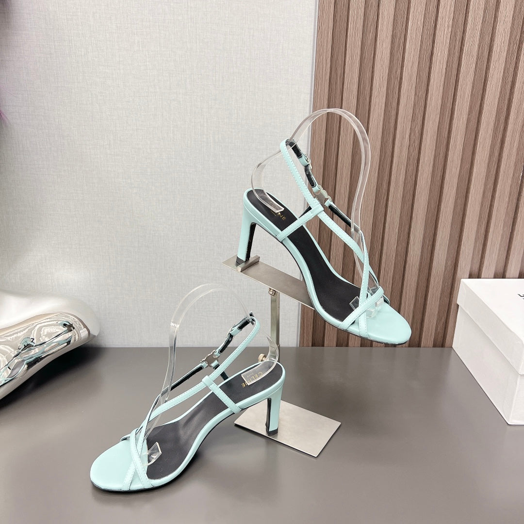 Summer High Heel Sandals Blue Arctic - 35