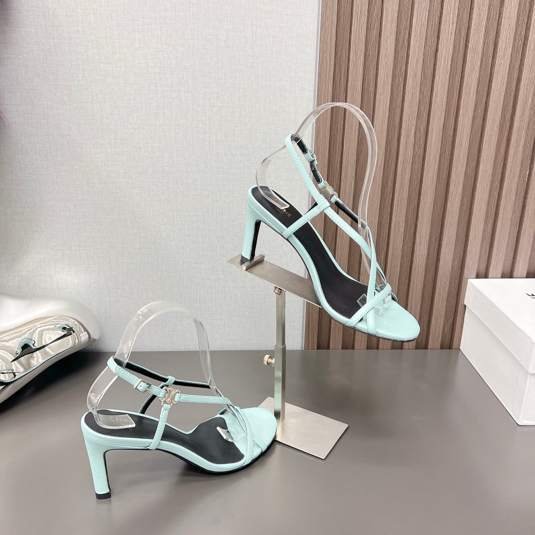Summer High Heel Sandals Blue Arctic - 35