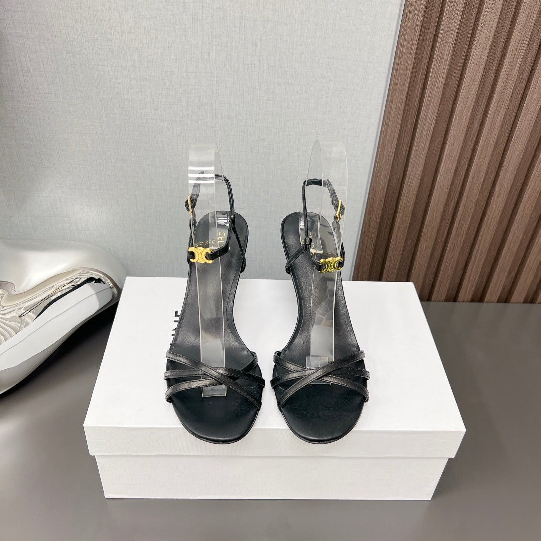 CUIR TRIOMPHE SANDAL IN LAMBSKIN BLACK - 35