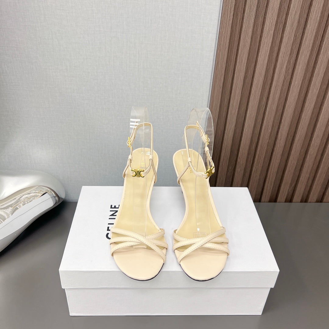 CUIR TRIOMPHE SANDAL IN LAMBSKIN YELLOW CREAM - 35
