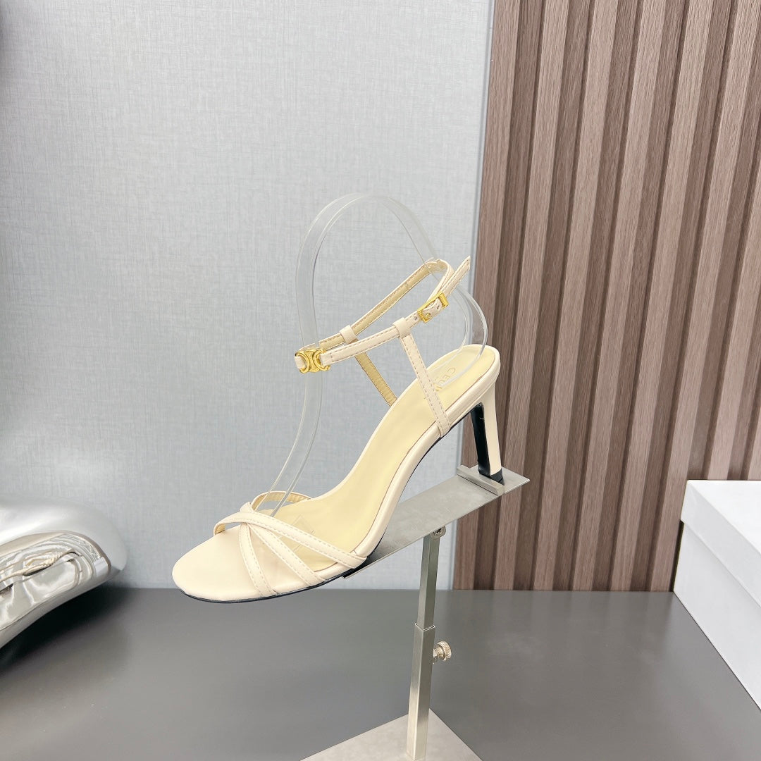 CUIR TRIOMPHE SANDAL IN LAMBSKIN YELLOW CREAM - 35