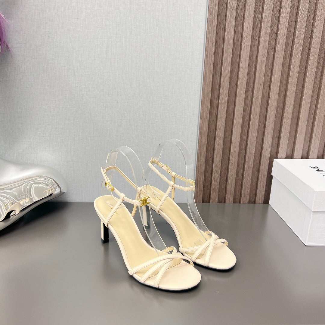 CUIR TRIOMPHE SANDAL IN LAMBSKIN CREAM - 35