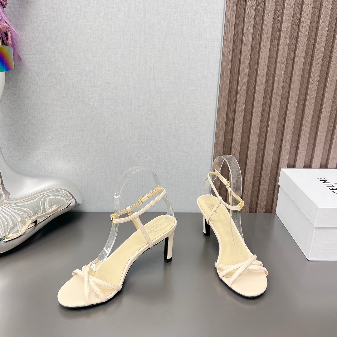 CUIR TRIOMPHE SANDAL IN LAMBSKIN CREAM - 35