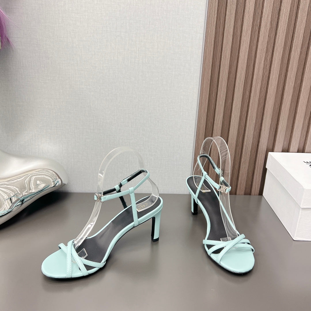CUIR TRIOMPHE SANDAL IN LAMBSKIN BLUE ARCTIC - 35