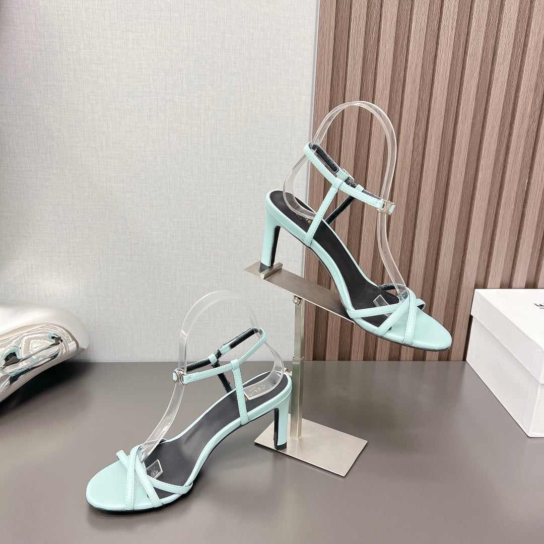 CUIR TRIOMPHE SANDAL IN LAMBSKIN BLUE ARCTIC - 35