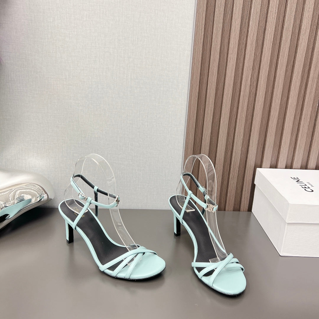 CUIR TRIOMPHE SANDAL IN LAMBSKIN BLUE ARCTIC - 35