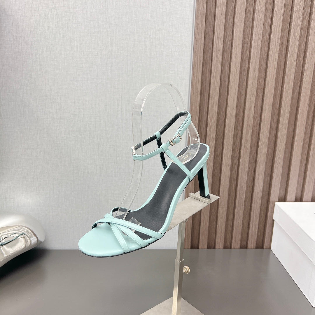 CUIR TRIOMPHE SANDAL IN LAMBSKIN BLUE ARCTIC - 35