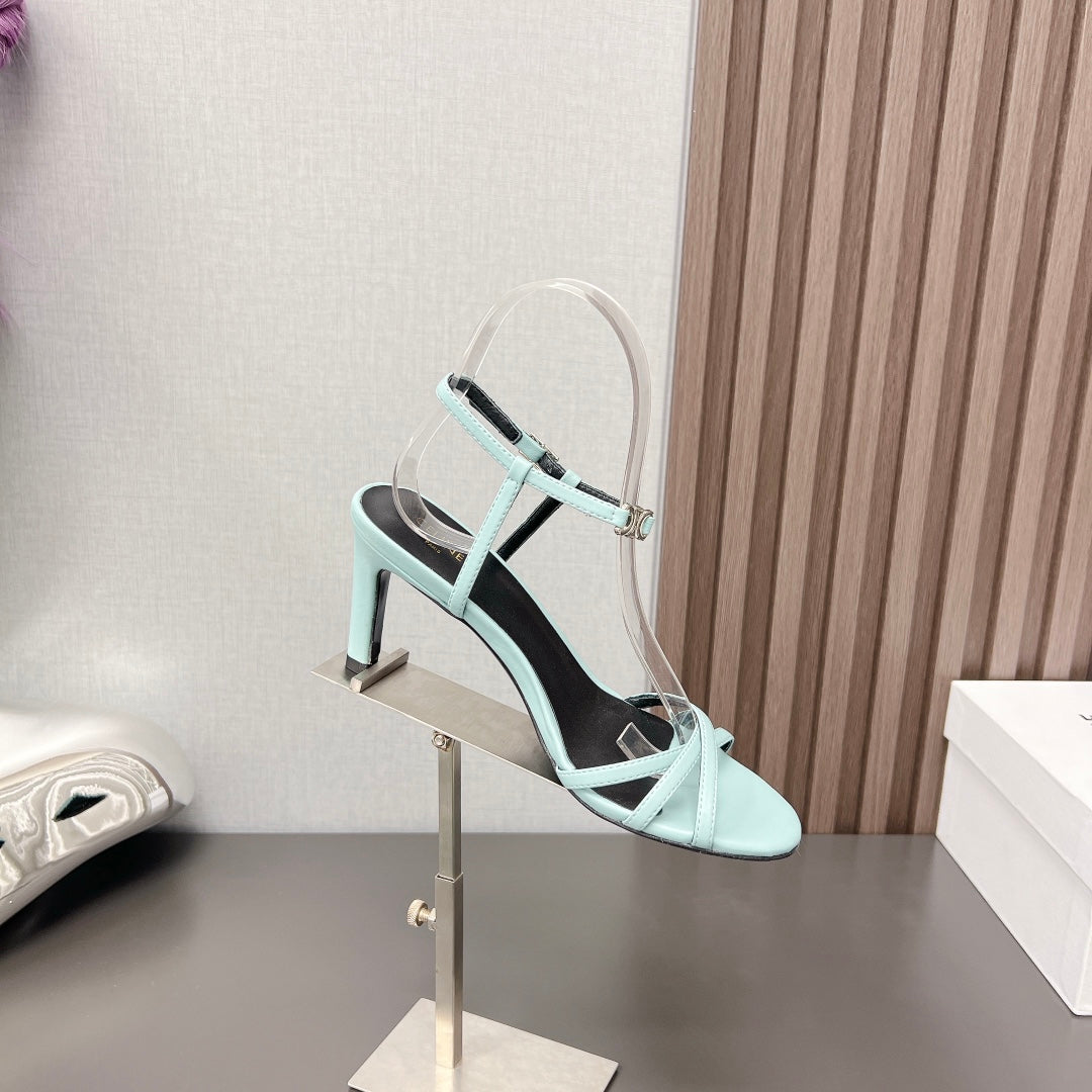 CUIR TRIOMPHE SANDAL IN LAMBSKIN BLUE ARCTIC - 35