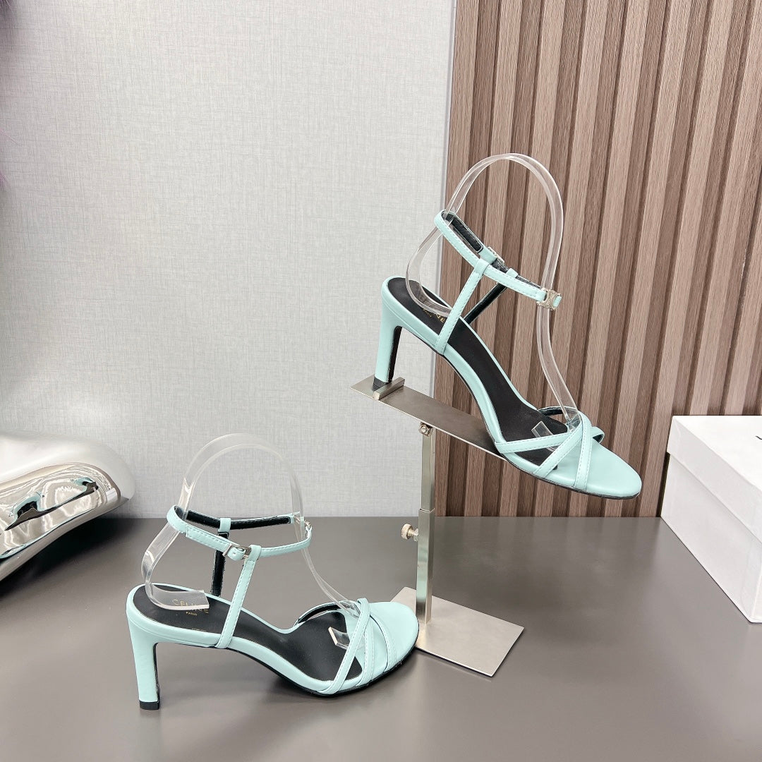 CUIR TRIOMPHE SANDAL IN LAMBSKIN BLUE ARCTIC - 35