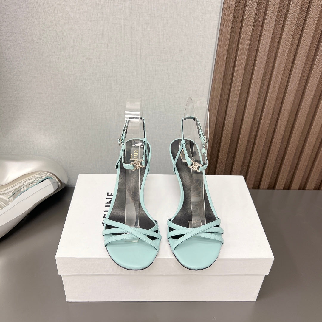 CUIR TRIOMPHE SANDAL IN LAMBSKIN BLUE ARCTIC - 35