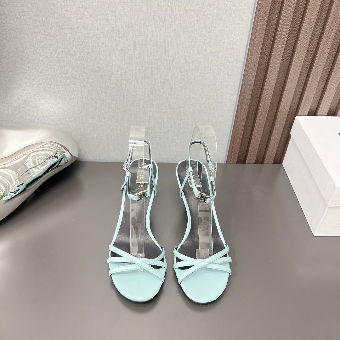 CUIR TRIOMPHE SANDAL IN LAMBSKIN BLUE ARCTIC - 35
