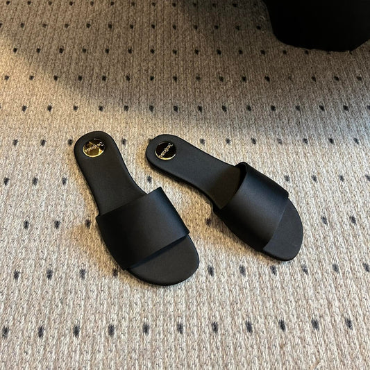 SL CARLYLE SLIPPERS BLACK SATIN - 35