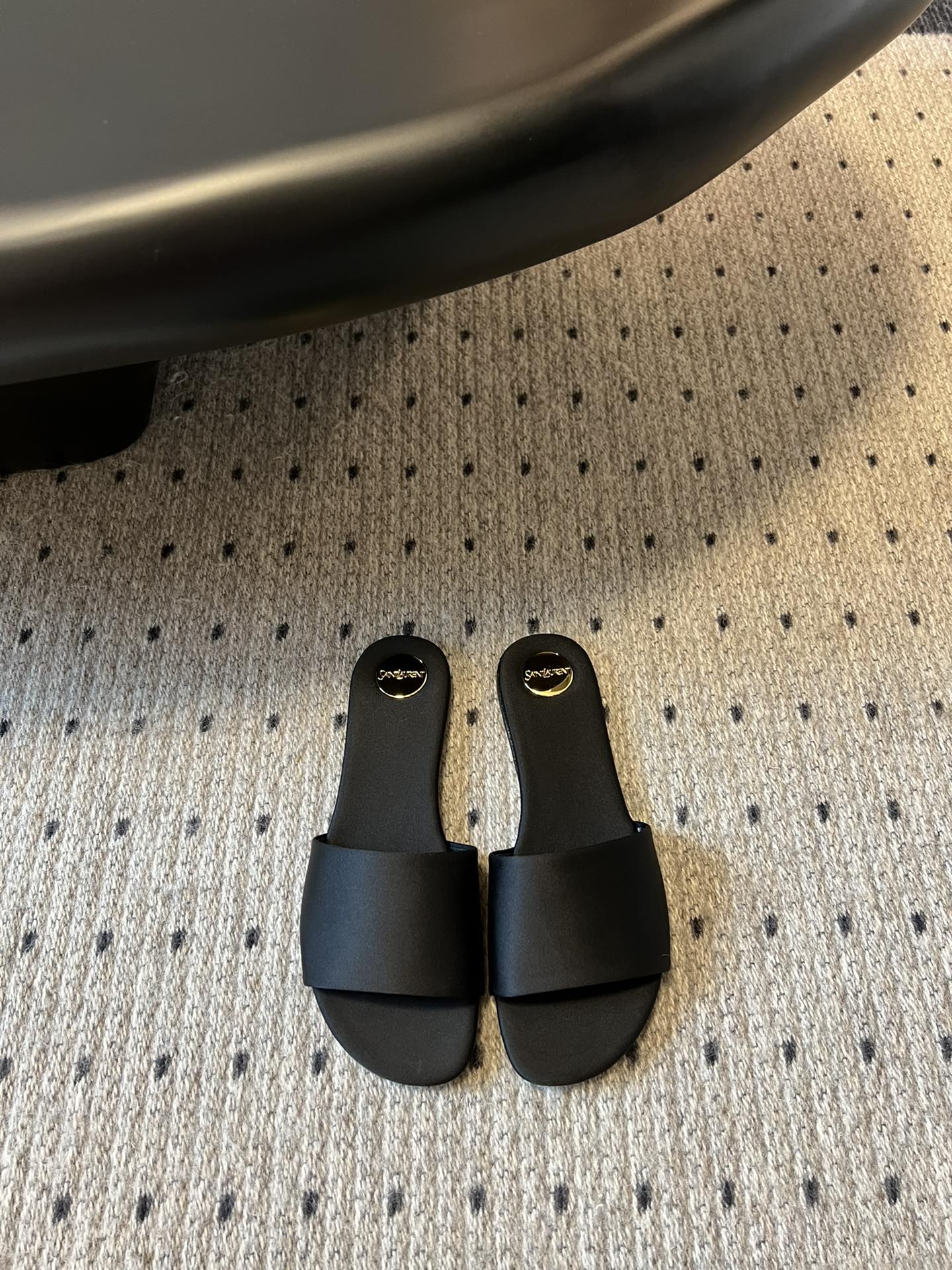 SL CARLYLE SLIPPERS BLACK SATIN - 35