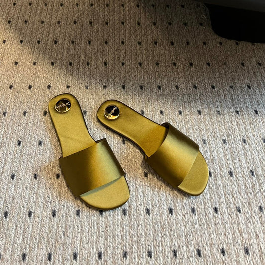 SL CARLYLE SLIPPERS MUSTARD SATIN - 35